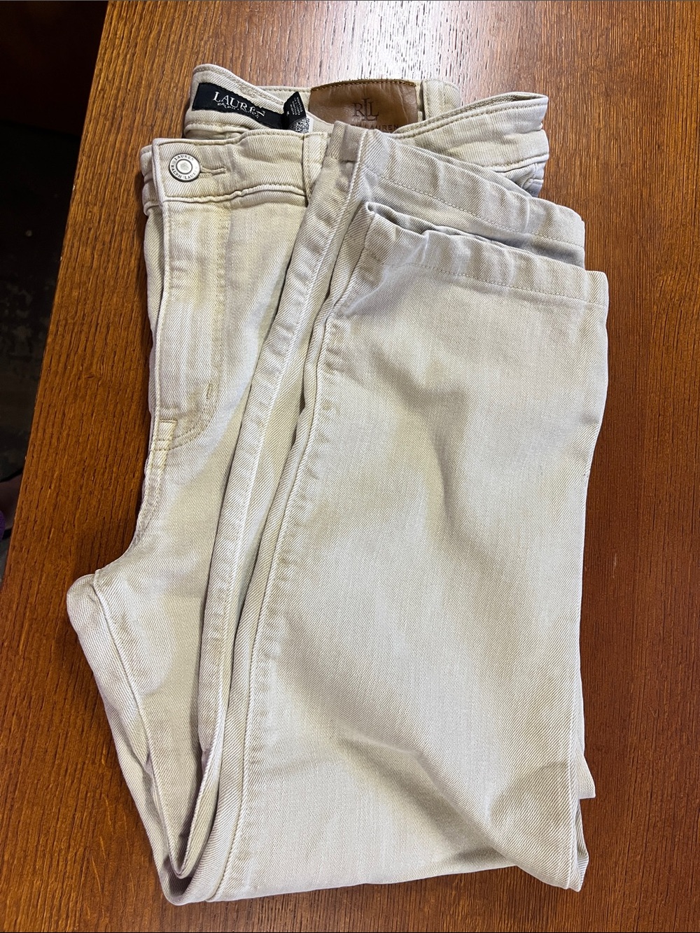 Lauren Ralph Lauren Women's Skinny Jeans in Light Beige size 14